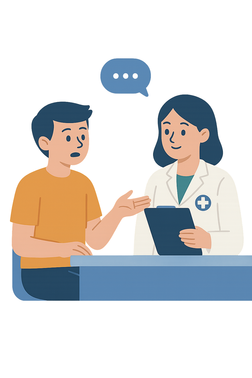 Ilustrasi Dokter dan Remaja